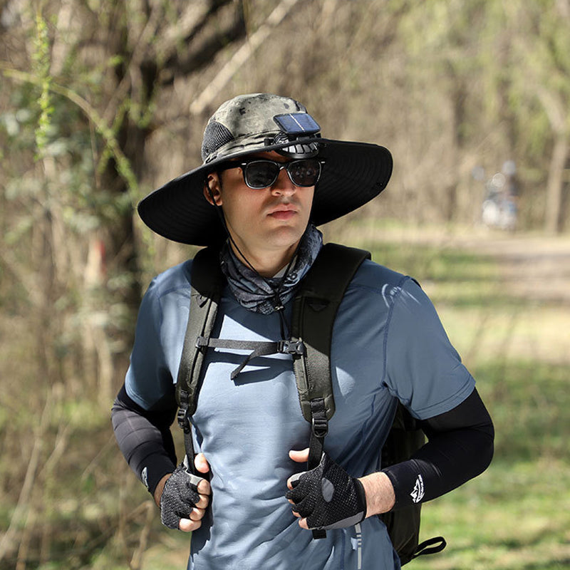 Solar & USB Charging Fan Outdoor Hat