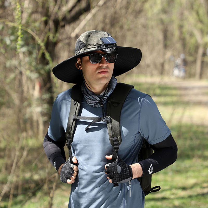 Solar & USB Charging Fan Outdoor Hat