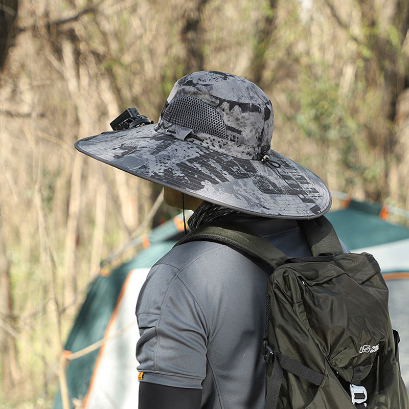 Solar & USB Charging Fan Outdoor Hat