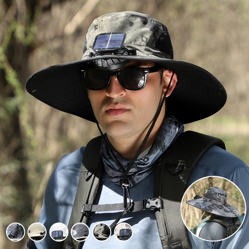 Solar & USB Charging Fan Outdoor Hat