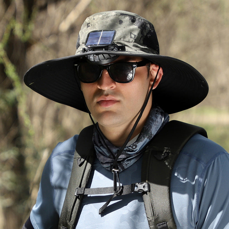 Solar & USB Charging Fan Outdoor Hat