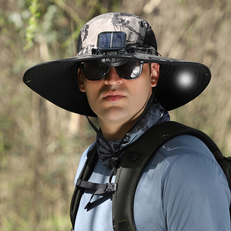 Solar & USB Charging Fan Outdoor Hat